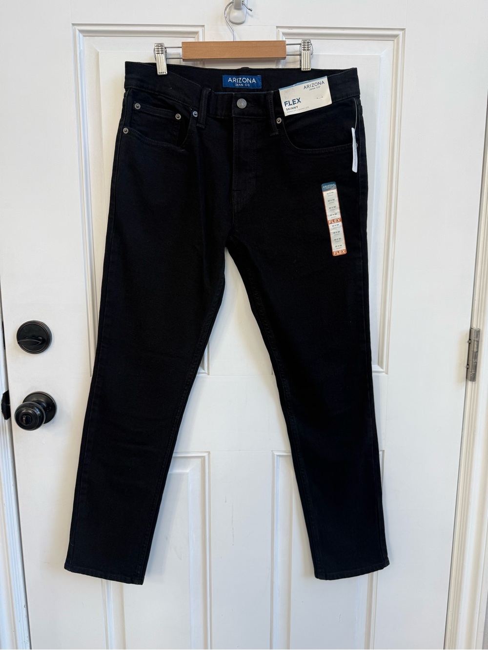 Men’s Flex Skinny Jeans Black Denim Sleek Minimalist Arizona Jean Company